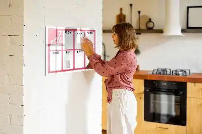 Pizarra magnética de pared con rotulador y planificador semanal