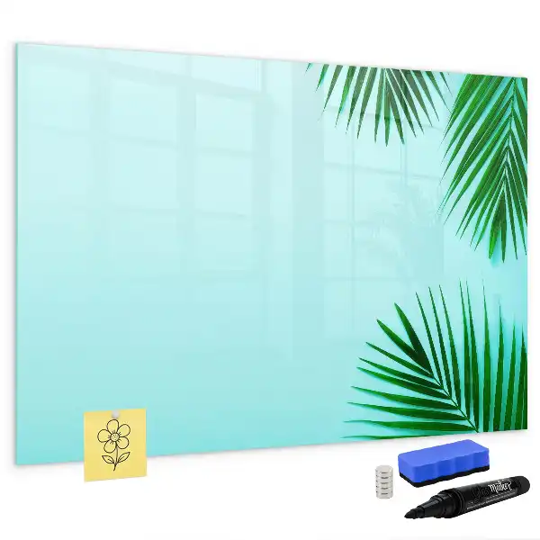 Pizarra magnética de pared diseño de hojas exóticas con rotulador incluido