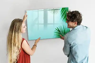 Pizarra magnética de pared diseño de hojas exóticas con rotulador incluido