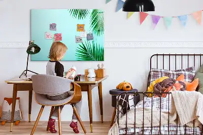 Pizarra magnética de pared diseño de hojas exóticas con rotulador incluido