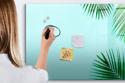 Pizarra magnética de pared diseño de hojas exóticas con rotulador incluido