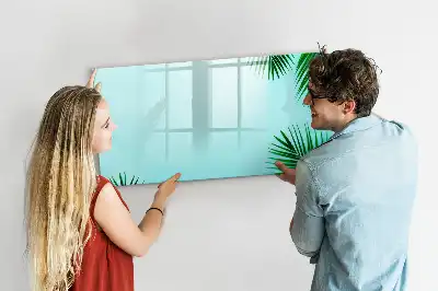 Pizarra magnética de pared diseño de hojas exóticas con rotulador incluido