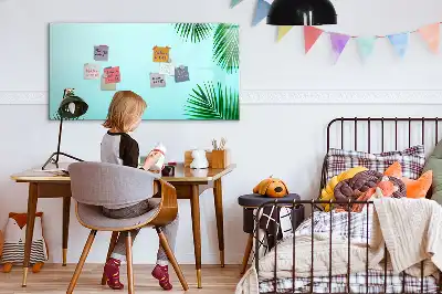Pizarra magnética de pared diseño de hojas exóticas con rotulador incluido