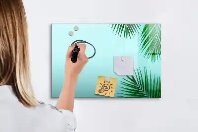 Pizarra magnética de pared diseño de hojas exóticas con rotulador incluido