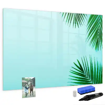 Pizarra magnética de pared diseño de hojas exóticas con rotulador incluido