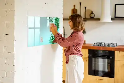 Pizarra magnética de pared diseño de hojas exóticas con rotulador incluido