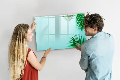 Pizarra magnética de pared diseño de hojas exóticas con rotulador incluido