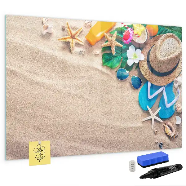 Pizarra magnética de pared con rotulador accesorio para el verano