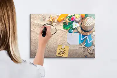 Pizarra magnética de pared con rotulador accesorio para el verano
