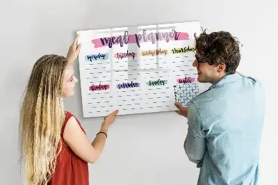 Pizarra magnética de pared para menú semanal con rotulador