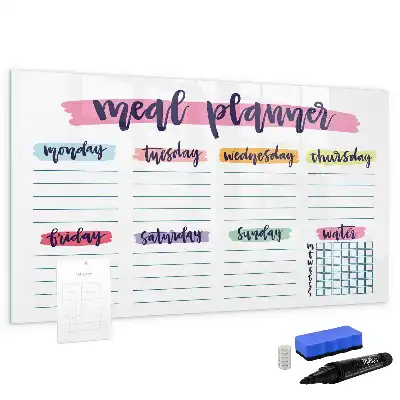 Pizarra magnética de pared para menú semanal con rotulador
