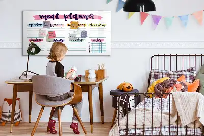 Pizarra magnética de pared para menú semanal con rotulador