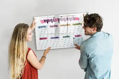 Pizarra magnética de pared para menú semanal con rotulador