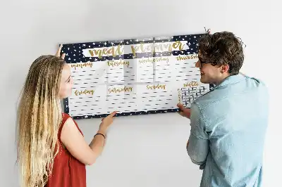 Pizarra magnética de pared planificador de comidas con rotulador