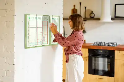 Pizarra magnética de pared con rotulador para menú semanal