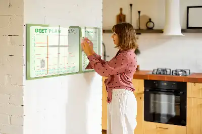 Pizarra magnética de pared con rotulador para menú semanal