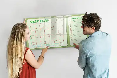Pizarra magnética de pared con rotulador para menú semanal