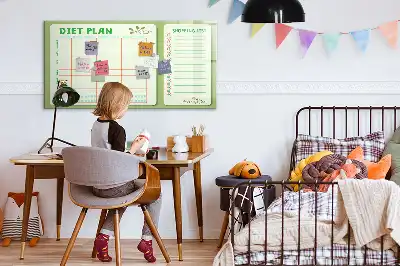 Pizarra magnética de pared con rotulador para menú semanal