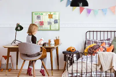 Pizarra magnética de pared con rotulador para menú semanal