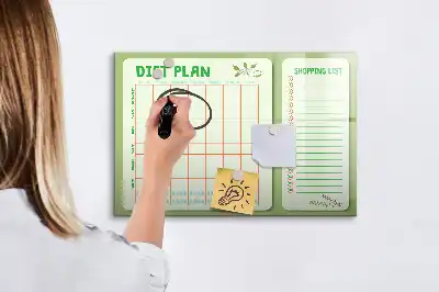 Pizarra magnética de pared con rotulador para menú semanal