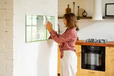 Pizarra magnética de pared con rotulador para menú semanal