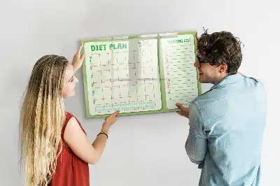Pizarra magnética de pared con rotulador para menú semanal