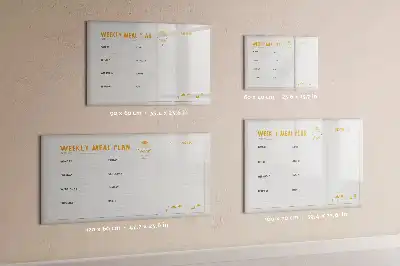 Pizarra de cristal borrable con imanes para planificación de comidas