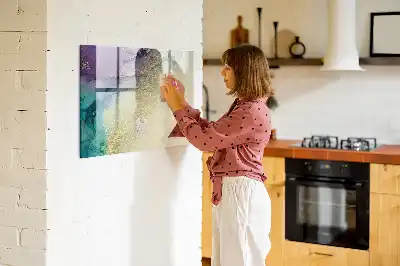 Pizarra de cristal magnética borrable diseño abstracción elegante