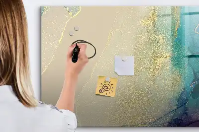 Pizarra magnética de pared con rotulador diseño de mármol colorido