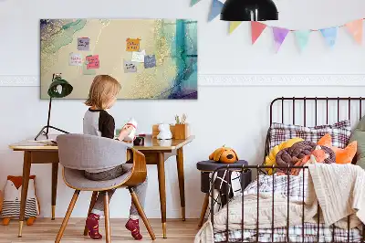 Pizarra magnética de pared con rotulador diseño de mármol colorido