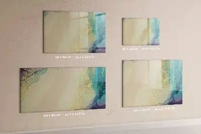 Pizarra magnética de pared con rotulador diseño de mármol colorido