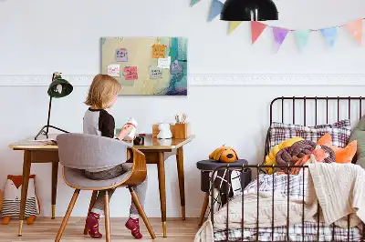 Pizarra magnética de pared con rotulador diseño de mármol colorido