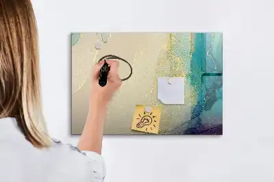 Pizarra magnética de pared con rotulador diseño de mármol colorido
