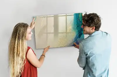 Pizarra magnética de pared con rotulador diseño de mármol colorido