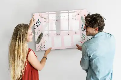 Pizarra magnética semanal de pared con rotulador incluido
