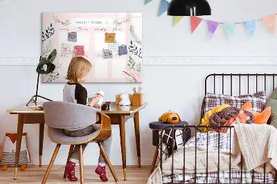 Pizarra magnética semanal de pared con rotulador incluido