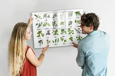 Pizarra borrable de cristal con imanes diseño de especies de árboles