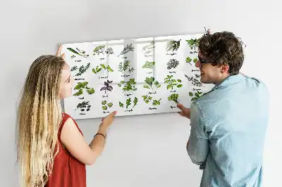 Pizarra borrable de cristal con imanes diseño de especies de árboles