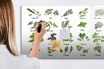 Pizarra borrable de cristal con imanes diseño de especies de árboles