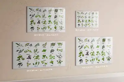 Pizarra borrable de cristal con imanes diseño de especies de árboles