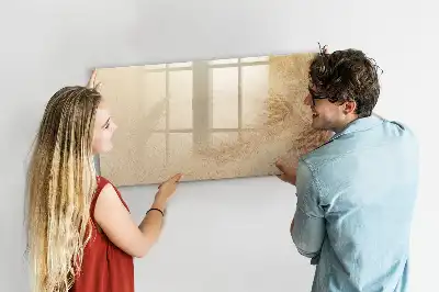 Pizarra de cristal magnética diseño de hojas abstractas
