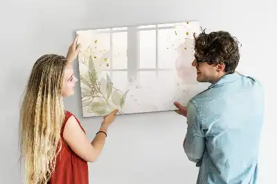 Pizarra magnética de pared diseño de abstracción pastel con rotulador incluido