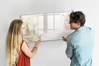 Pizarra magnética de pared diseño de abstracción pastel con rotulador incluido