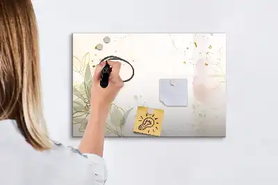 Pizarra magnética de pared diseño de abstracción pastel con rotulador incluido