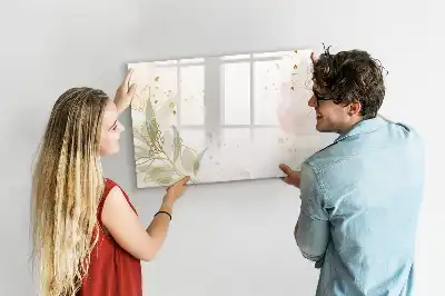 Pizarra magnética de pared diseño de abstracción pastel con rotulador incluido