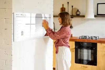 Pizarra borrable de cristal con imanes diseño de menú simple
