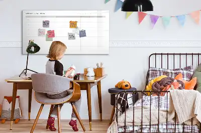 Pizarra borrable de cristal con imanes diseño de menú simple