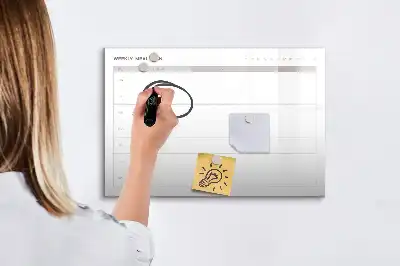 Pizarra borrable de cristal con imanes diseño de menú simple