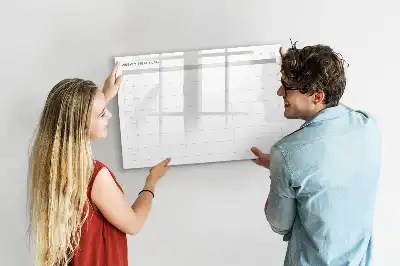 Pizarra borrable de cristal con imanes diseño de menú simple
