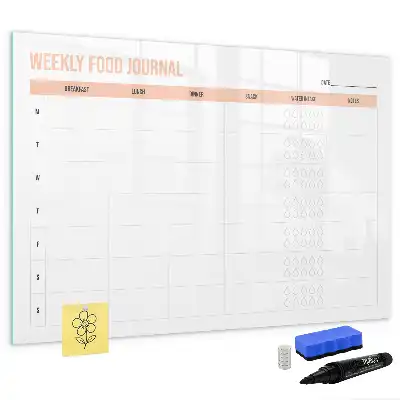 Pizarra magnética de pared con rotulador para planificación semanal de comidas